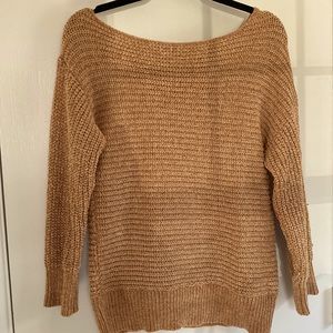 Off the shoulder mustard chenille sweater size small